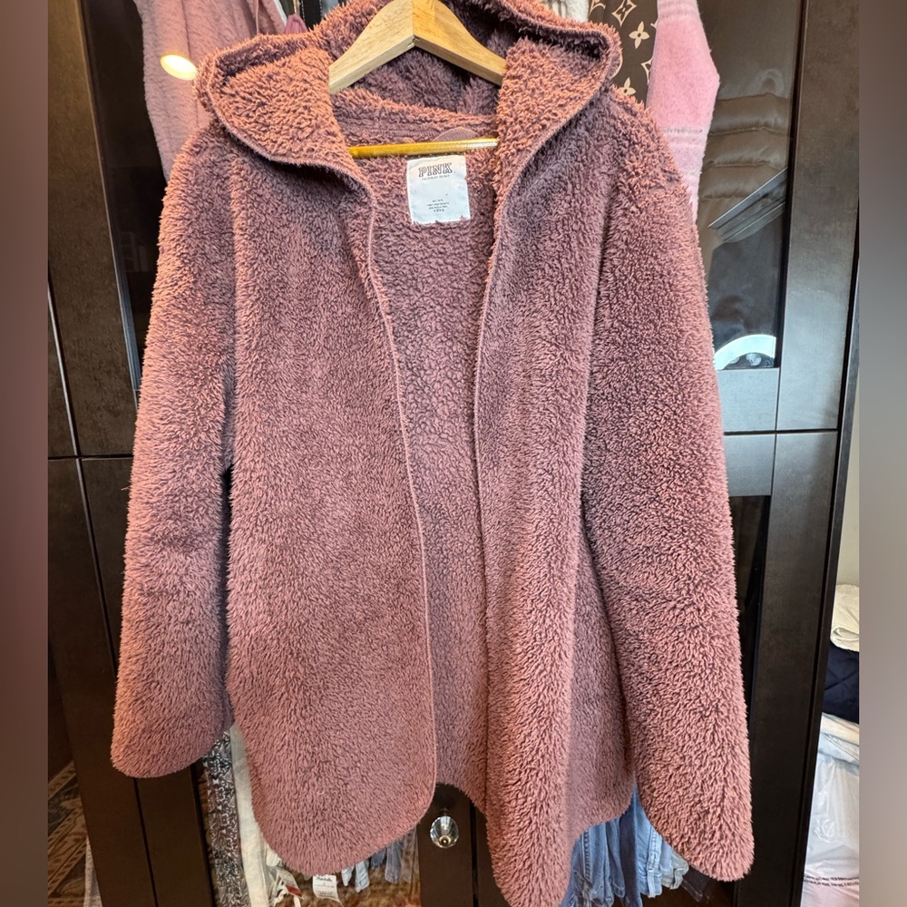 PINK VS Plush Mauve Opened Up Teddy Jacket